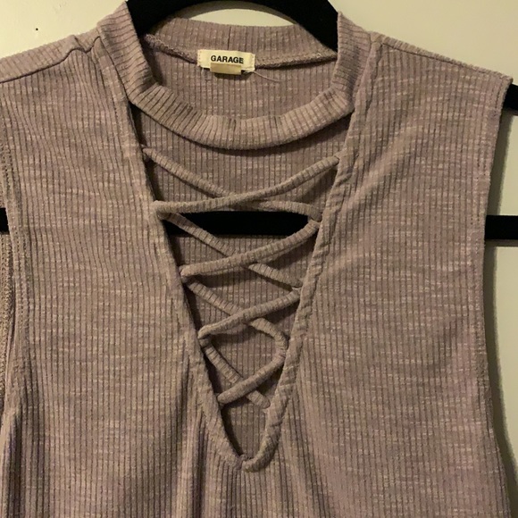 XS garage high neck cross front shirt - Picture 3 of 3
